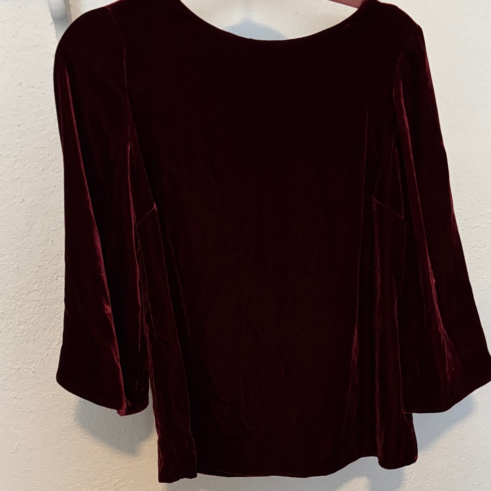 Boden Velvet Burgundy Top